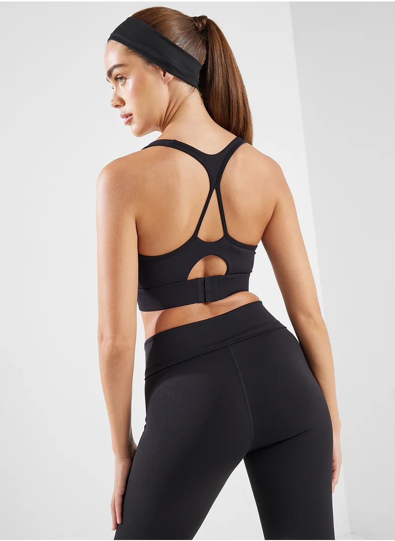 فورورد Medium Coverage Back Cutout Detail Sports Bra With Clasp