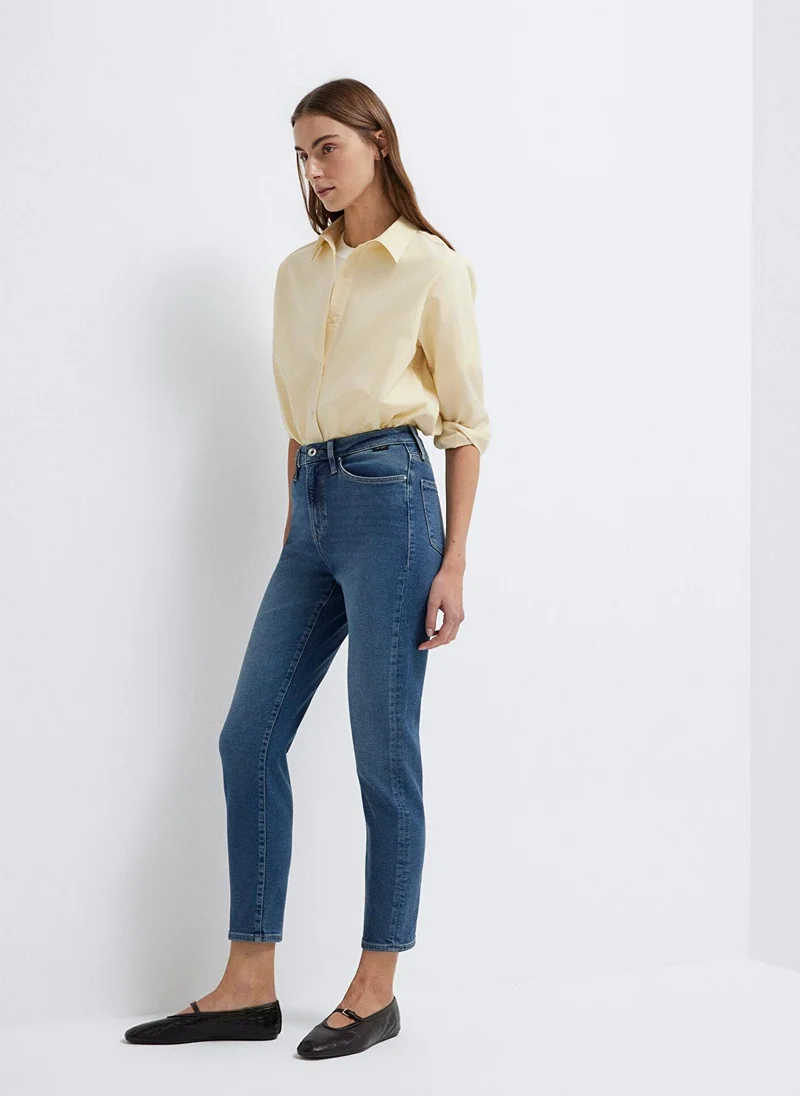 Mavi Star Dark Used Gold Shape Jean Pants