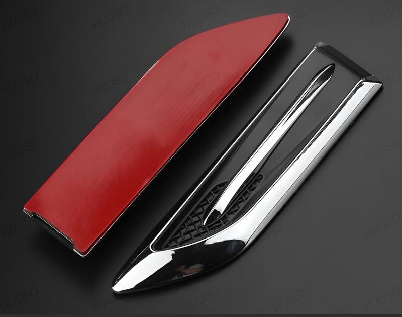 HUUSO 2 Pcs Car Air Flow Vent Cover Fender Trim Euro Duct V-619 Car Styling Fender Hood Decorative Side Aero Decal Sticker Exterior Accessory Compatible with Maruti Suzuki Grand Vitara Brezza - Image 4