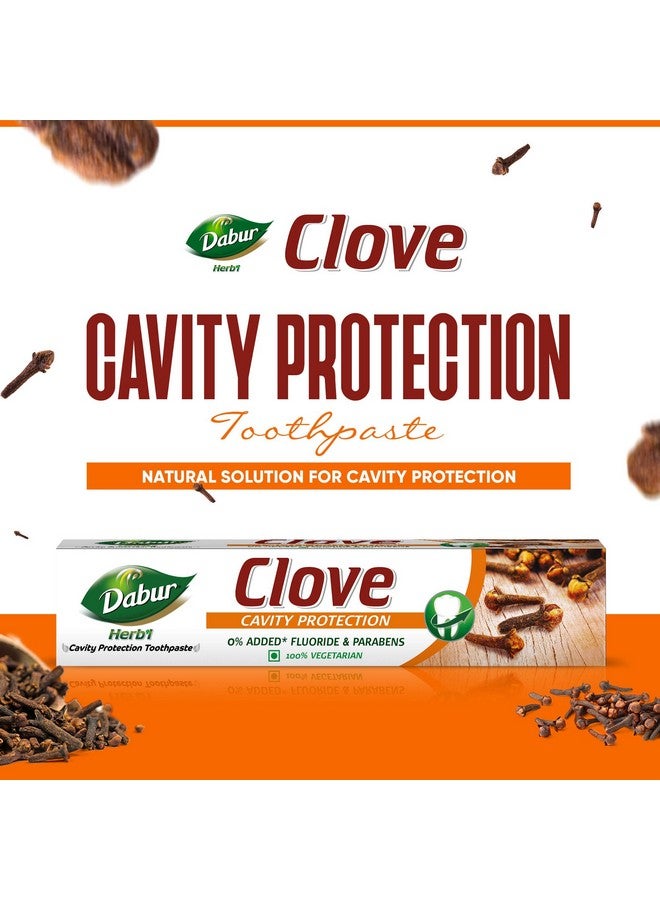 دابر معجون أسنان دابور هيربلز بالقرنفل 300 جرام (200 جرام + 100 جرام) - حماية من التسوس بدون إضافة الفلورايد والبارابين - Image 2