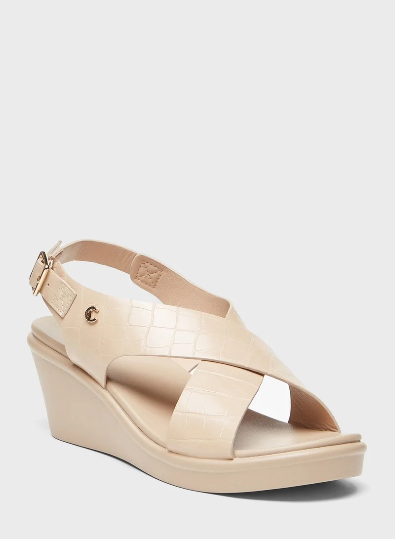 Le Confort Multi Strap Wedge Sandals