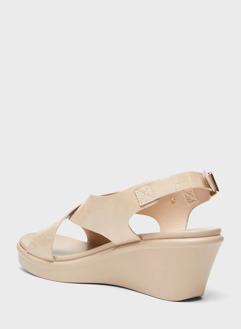 Le Confort Multi Strap Wedge Sandals