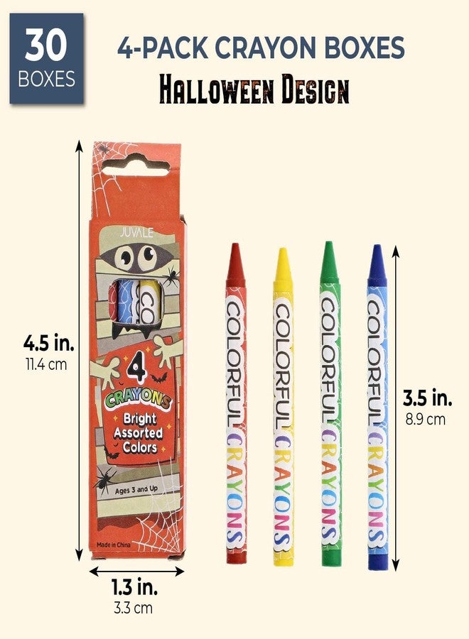 Juvale 30-Pack Halloween Crayons - School Supplies & Party Favors for Kids, Festive Crayon Set for Drawing, Doodling, Writing and Coloring, 4 Colors - Image 2