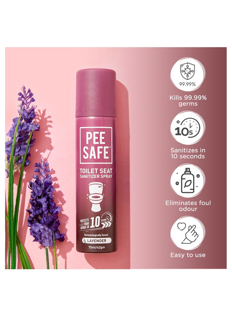 PEE SAFE Toilet Seat Sanitizer Spray - Lavender 75ml - Image 3