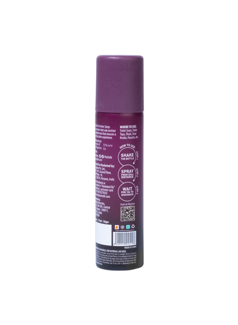 PEE SAFE Toilet Seat Sanitizer Spray - Lavender 75ml - Image 2