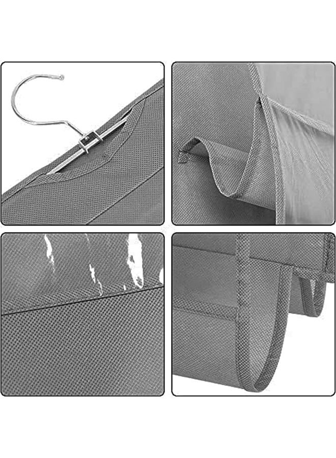 MLADEN منظم حقائب اليد المعلق، منظم حقائب قابل للطي من قماش أكسفورد معلق مع 8 جيوب، منظم خزانة تخزين لغرفة نوم العائلة (رمادي) - Image 5