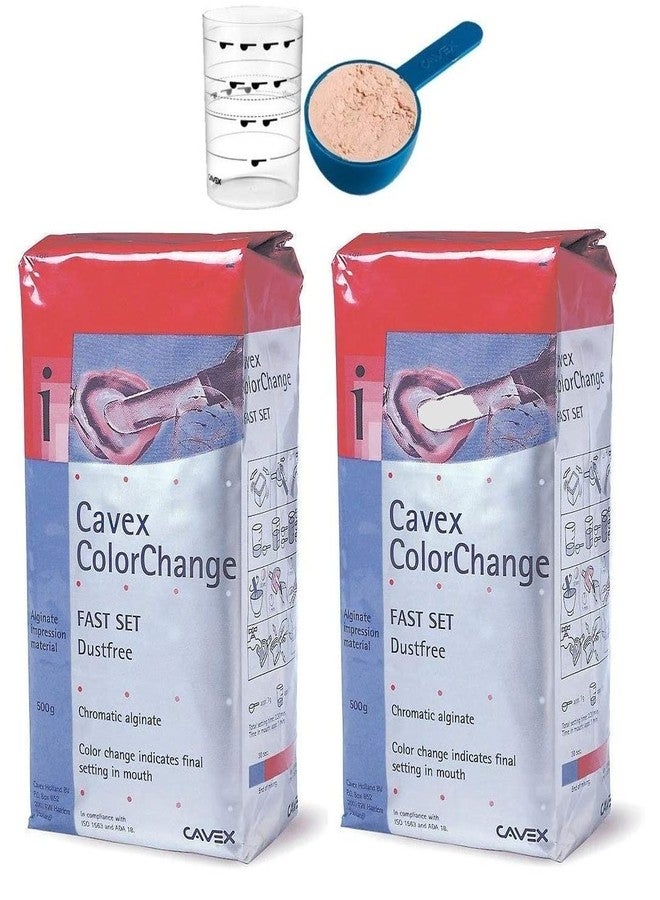 55 دينتال مسحوق تشكيل الألجينات سريع التصلب من Cavex ColorChange - عبوة من قطعتين 500 غرام مع مغرفة وكوب قياس من Cavex - Image 2