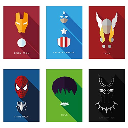 AD INFINITUM Wall Decor Posters 300gsm Matte Paper - Set of 6 (9"x 13", White Marvel ) - Image 1