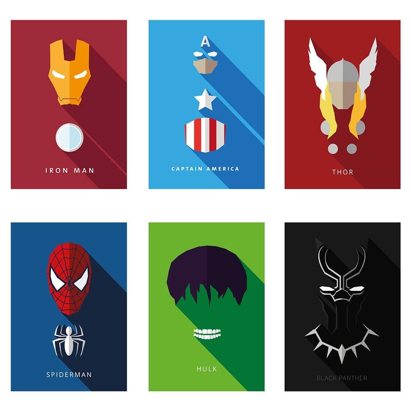 AD INFINITUM Wall Decor Posters 300gsm Matte Paper - Set of 6 (9"x 13", White Marvel ) - Image 4