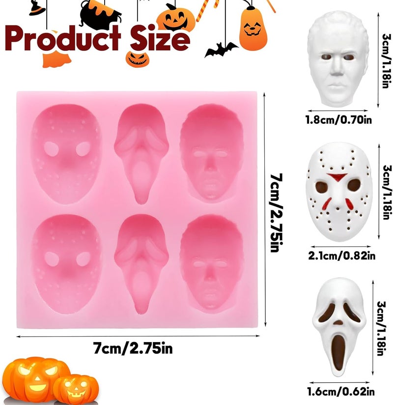 NSSHEL Halloween Chocolate Mold 3D Skull Scary Movie Characters Pink Silicone Molds Halloween Theme Food Grade Chocolate Candy Moulds Homemade Prank Chocolate Mold for Halloween Party Decoration - Image 5