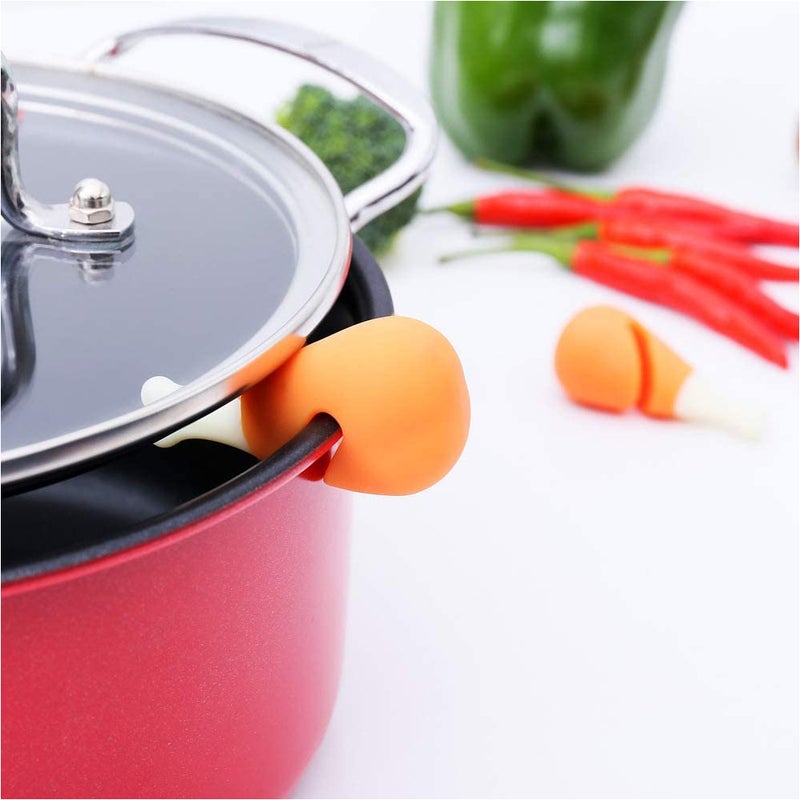 4PCS Silicone Designed Spill-proof Pot Lid Rack Overflow Stoppers - Image 4