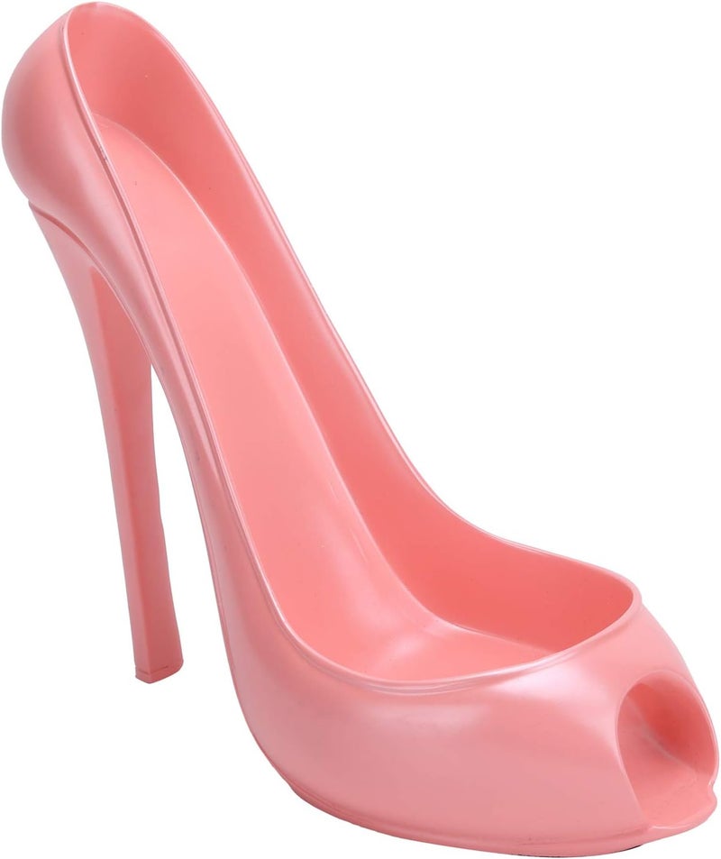 Pink High Heel Shoe Wine Bottle Holder Tabletop Display Rack For Home Decoration - Image 1