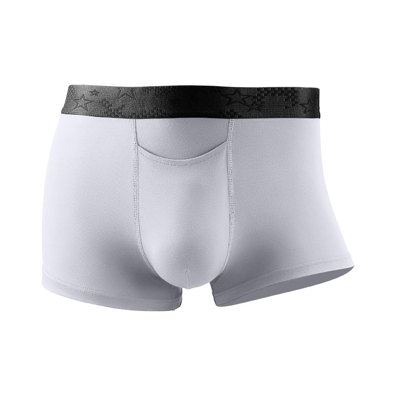 New Mens Underwear Mens Boxer Pants Comfortable Breathable Solid Color Youth Sports Thin Four-Corner Pants Mens Underpants Grey  - Image 5
