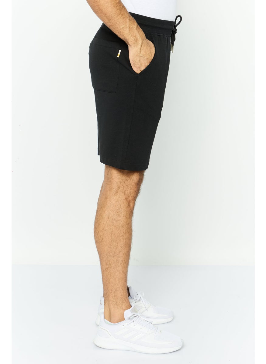 Gazzarrini Men Drawstring Side Pocket Basic Shorts, Black  - Image 2