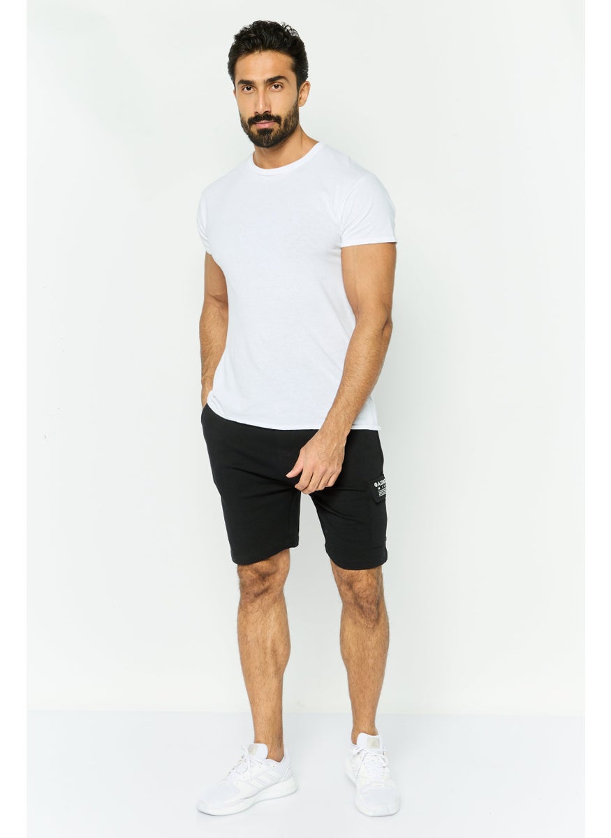 Gazzarrini Men Drawstring Side Pocket Basic Shorts, Black  - Image 3