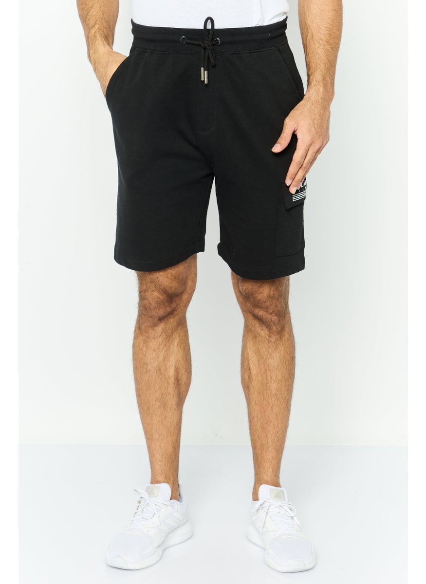 Gazzarrini Men Drawstring Side Pocket Basic Shorts, Black  - Image 1