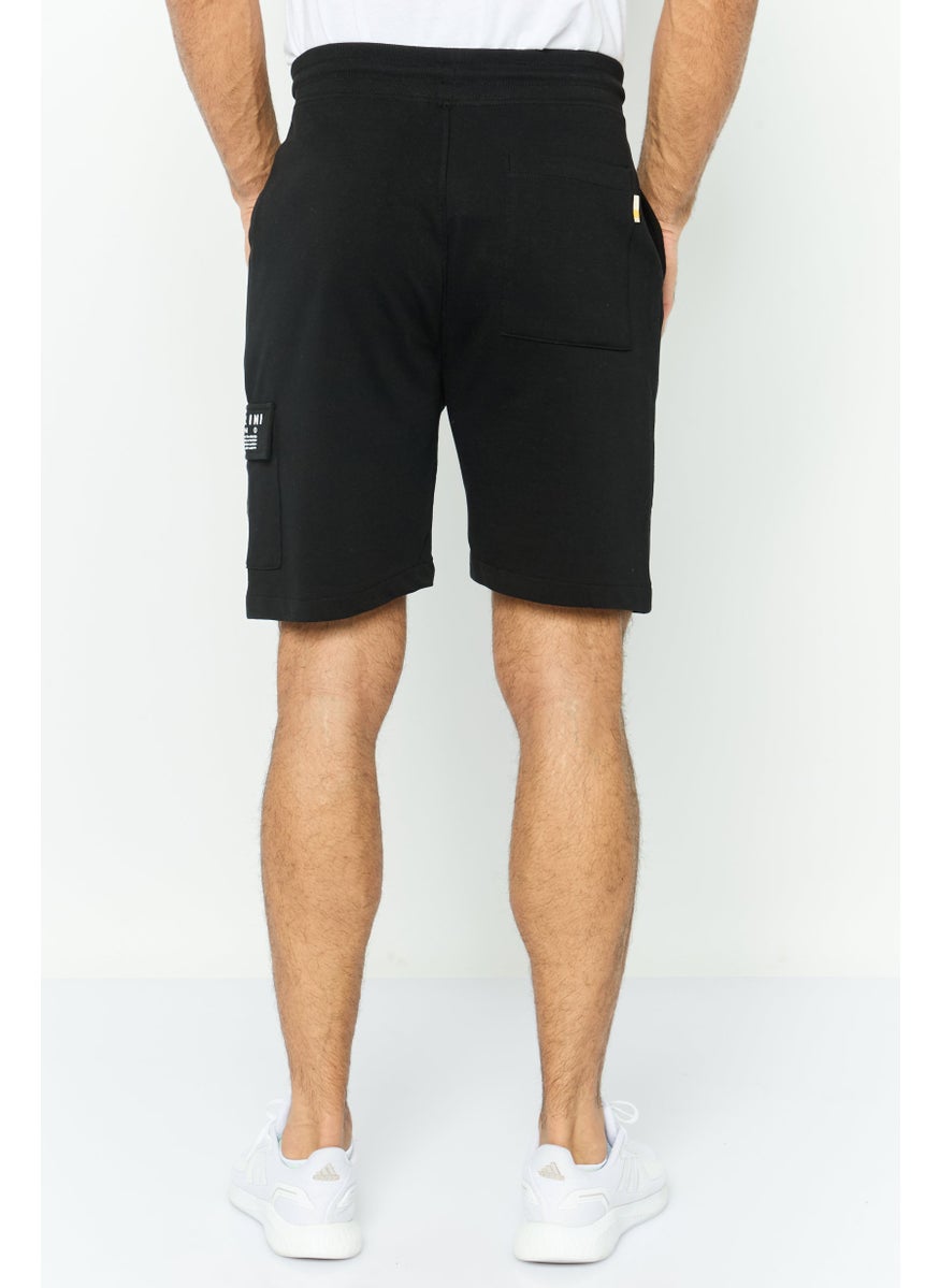 Gazzarrini Men Drawstring Side Pocket Basic Shorts, Black  - Image 4