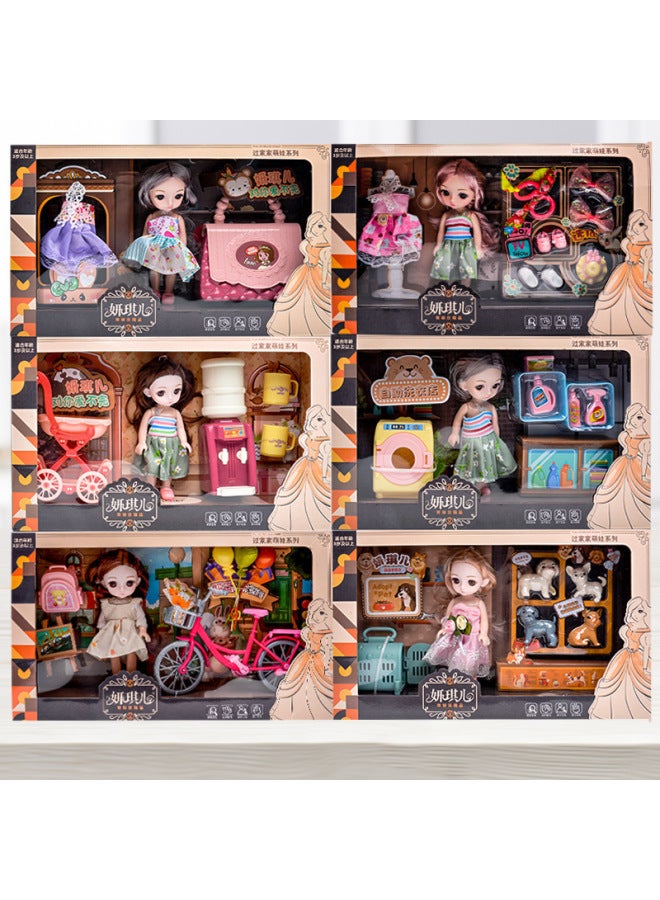 Girls Princess Doll Set Training Institution Gift Set Children's Toy Gift Set-Color:3688-229 Bicycle Doll Set 【gift Box 33*20】 - Image 5