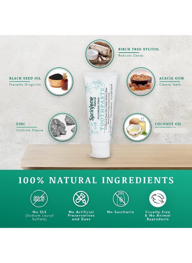 SprinJene Natural Fluoride Toothpaste â€“ Natural Toothpaste for Gum Health & Cavity Protection â€“ Patented Black Seed Oil & Zinc Formula for Healthy Teeth & Gums â€“ Made in The USA (2 Pack) - Image 3