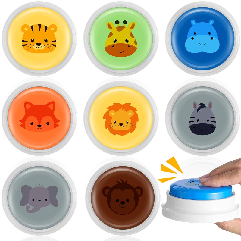 Syhood 8 Pcs Animal Sounds Buzzer for Trivia Games Answer Buzzers for Classroom Feud Jeopardy Buzzer Button with Lights and Sounds for Classroom Party Teacher Game ShowJungle Style - Image 3
