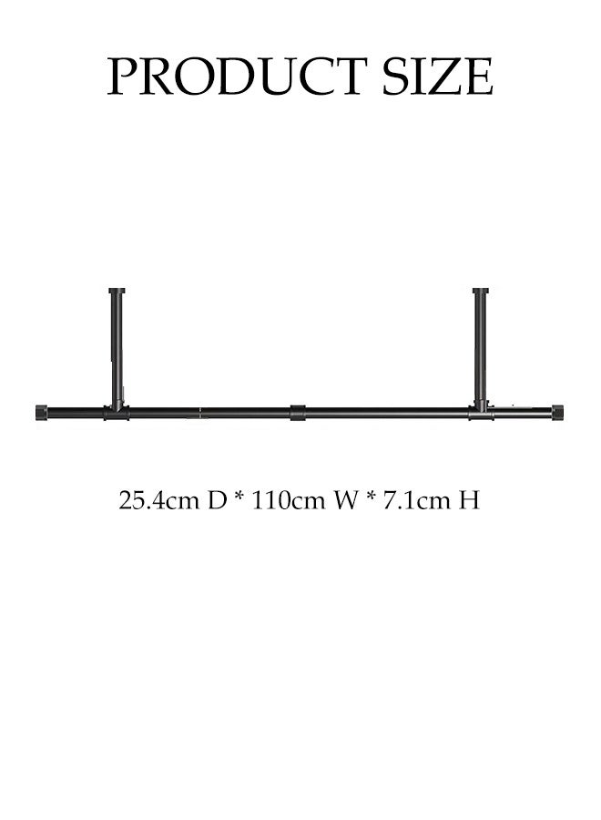 DUNISO Wall Mounted Clothes Rack, Industrial Pipe Clothing Racks Wall Mount, Heavy Duty Detachable Iron Garment Bar, Saving Space, Multi-Purpose Hanging Rod, Display Clothes Rod for Bedroom, Laundry Room - Image 2