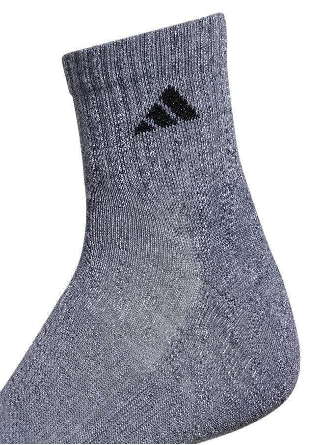 Adidas - Men'S Athletic Cushioned Quarter Socks (With Arch Compression For A Secure Fit (6-Pair), Heather Grey/Black, X-Large - Image 1