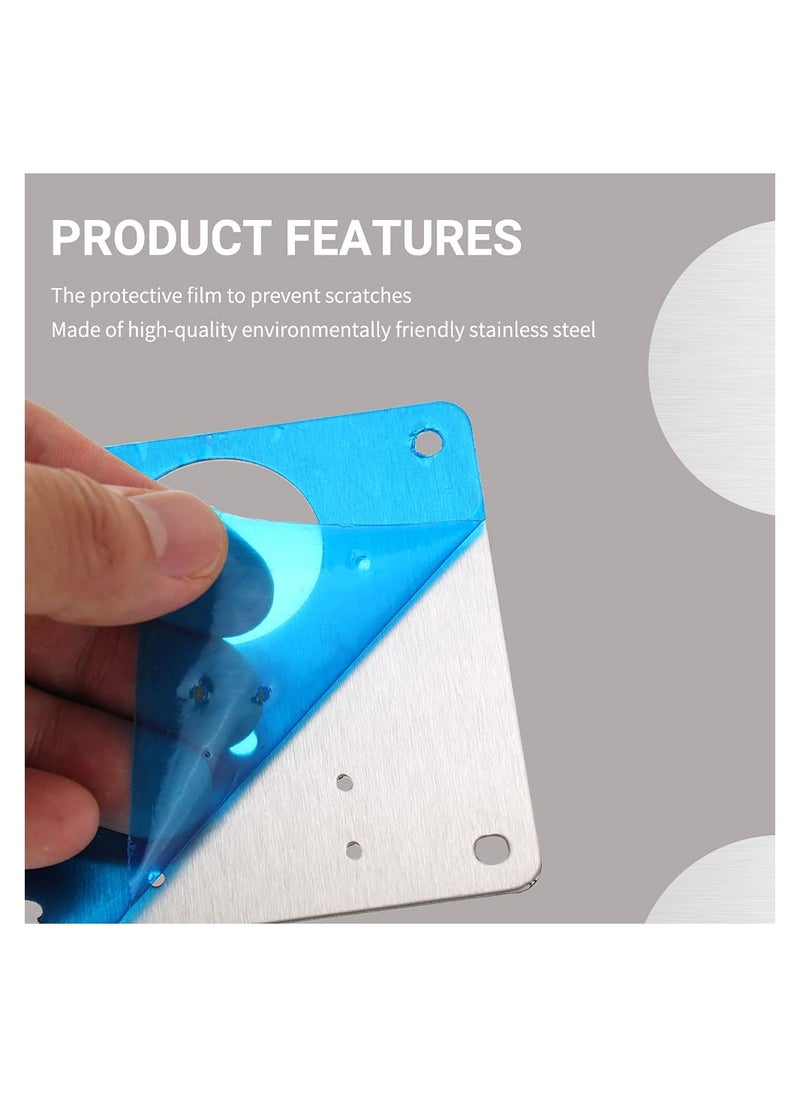Hinge Repair Plate Kit for Cabinets and Furniture Fix Stainless Steel Door Panels with Brackets for Wood Shelves  - Image 3