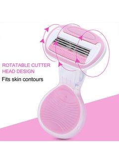 ACTION Razors for Women,Mini Portable,4-Layer Blades,Sharper Blades,Surrounded Lubrication Strip,Fast and safe hair removal,small and cute,with Portable transparent shell storage box,1Pack Purple Body Shaver  - Image 2