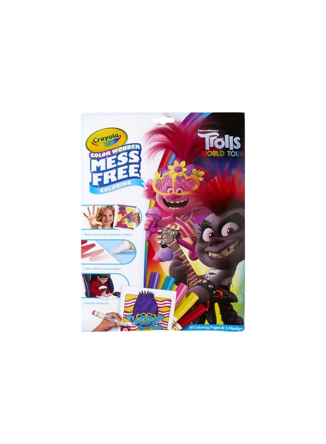 Crayola Trolls 2, Color Wonder Mess Free Coloring Pages & Markers, Gift for Kids, Age 3, 4, 5, 6 - Image 1