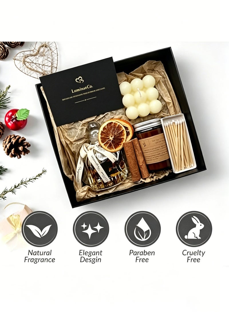 LUMINUS CO Scented Candles Gift Set, Spa Gift baskets, Gifts for ladies, Relaxing Spa Gifts with Gift Boxes, Unique Birthday Gift Ideas Set, for Mom, Men, Wife, Sister, Best Friend Family - Image 1