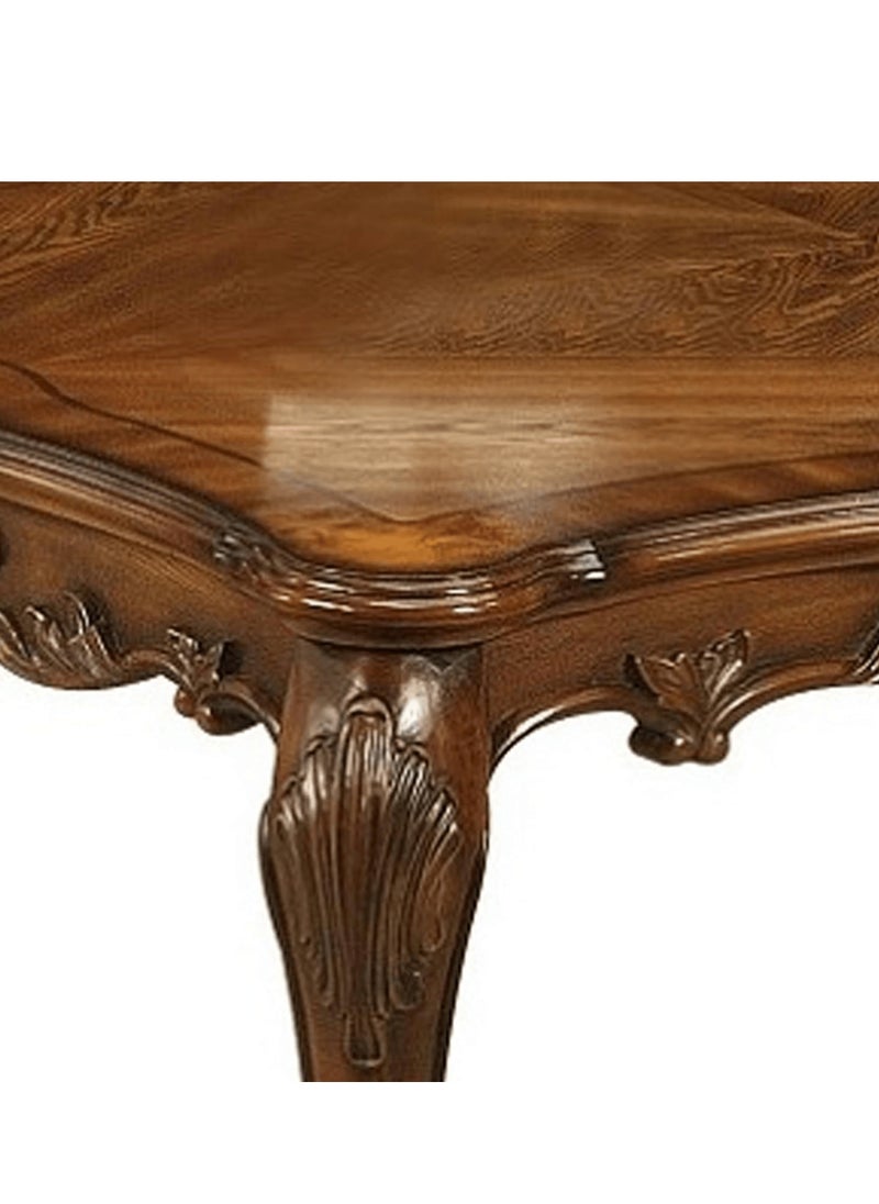 Wooden Twist - Wooden Twist Sallow Hand Carved Modern Teak Wood Rectangle Coffee Table - Image 1