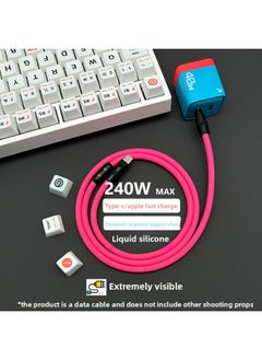 Generic Color Matching Super Soft Silicone Data Cable For Apple For Iphone15 For Huawei For Xiaomi Mobile Phone Super Fast Charging-Color:1 M USB To For Iphone 12W-Model:Pink Black Shell Slider  - Image 2
