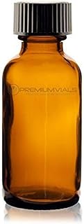 Premium Vials Premium Vials 1OBRADP0036-ZT 1 Oz (30 ml) Amber Boston Round Glass Bottle with Poly Seal Cone Cap (Pack of 36)  - Image 1