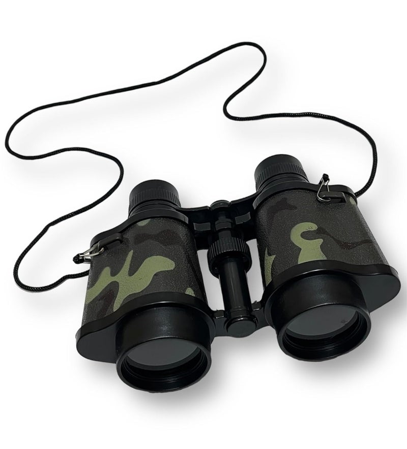 see Shining Edge Camouflage Army Style Binoculars for Kids – Outdoor Adventure Toy Binocular Telescope for Bird Watching, Safari, Travel, Hiking & Exploration – Military Look, Lightweight & Durable - Image 3