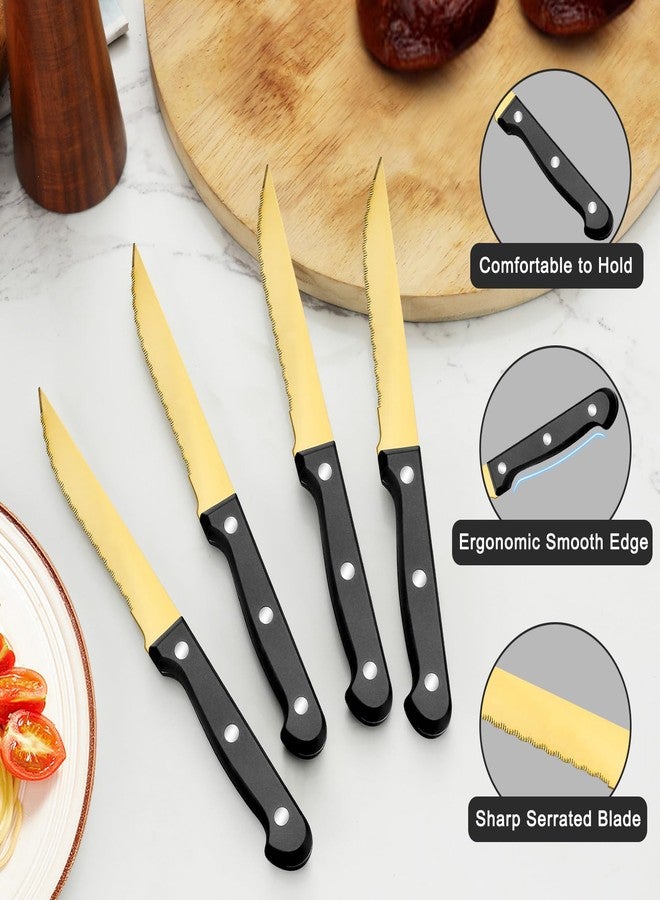 Pleafind 72Pcs Gold Silverware Set for 12 - Dishwasher Safe, Flatware Set with Steak Knives, Stainless Steel Cutlery Set, Include Forks Spoons and Knives Set, Utensil Sets for Home Restaurant - Image 5