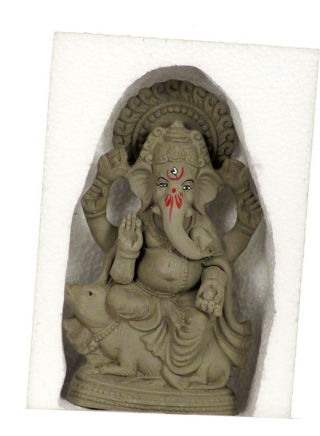 Suninow 100% Eco Friendly Clay Ganesh Idol for Ganesh Chaturthi 7.4 inch | Water Soluble | Ganesh chaturthi Idol | Clay Ganesha Idol (g12) - Image 3