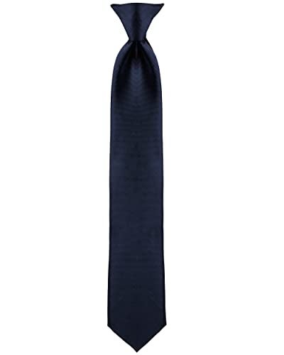 boxed-gifts Clip on Ties for Men - Premium Navy Solid Color Clip on Tie - Image 1
