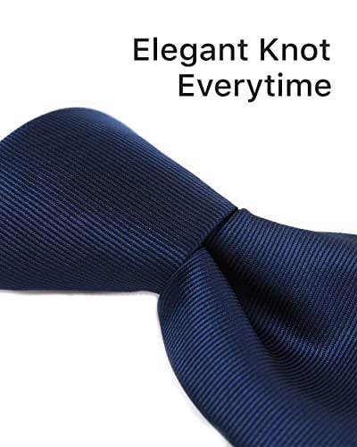 boxed-gifts Clip on Ties for Men - Premium Navy Solid Color Clip on Tie - Image 3
