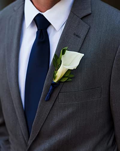 boxed-gifts Clip on Ties for Men - Premium Navy Solid Color Clip on Tie - Image 5
