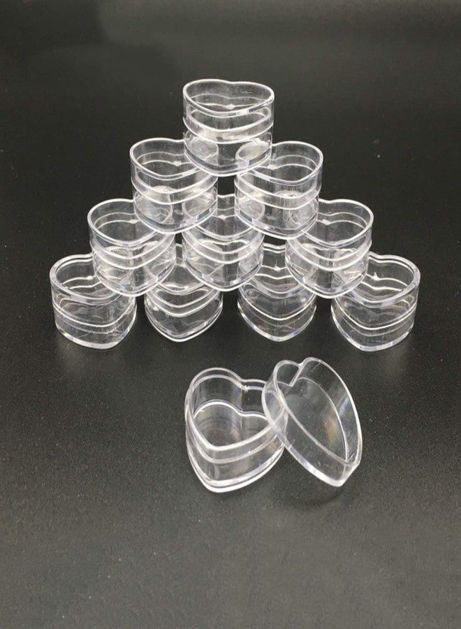 Healthcom 100Pcs 4ml Empty Plastic Cosmetic New Clear Refillable Plastic Heart Shape Pot Jars Bottles Make up Cosmetic Containers with Lids for Face Cream Lotion Eye Shadow Lip Balm - Image 3