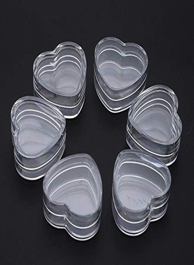 Healthcom 100Pcs 4ml Empty Plastic Cosmetic New Clear Refillable Plastic Heart Shape Pot Jars Bottles Make up Cosmetic Containers with Lids for Face Cream Lotion Eye Shadow Lip Balm - Image 4