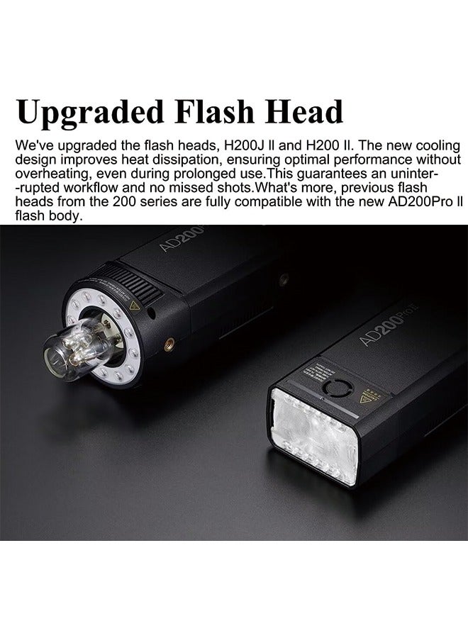 Godox AD200 Pro II Flash Strobe, HSS Pocket Flash Monolight 200Ws 5800±200K Bi-Color TTL 1/8000s with Wireless Flash and 0.01-1.8s Recycling - Image 4