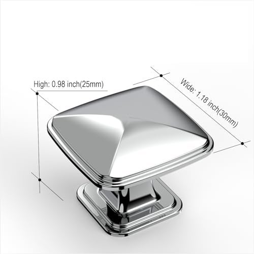 Amerdeco 25 Pack 1-1/4inch Shiny Brushed Satin Nickel Cupboard Drawer Knobs Kitchen Cabinet Knobs Single Hole Cabinet Handles K0003BSN - Image 4