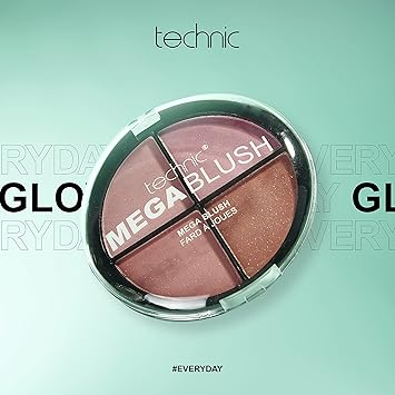 Technic Mega Blush 4in1 Compact 4 Buildable Pressed Powder Highly Pigmented Blusher Shades To Mix Match For A Fresh Radiant Face Makeup Look 144g - Image 2