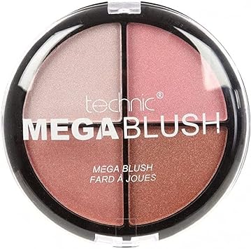Technic Mega Blush 4in1 Compact 4 Buildable Pressed Powder Highly Pigmented Blusher Shades To Mix Match For A Fresh Radiant Face Makeup Look 144g - Image 1