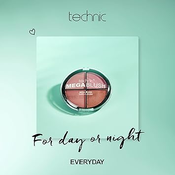 Technic Mega Blush 4in1 Compact 4 Buildable Pressed Powder Highly Pigmented Blusher Shades To Mix Match For A Fresh Radiant Face Makeup Look 144g - Image 5
