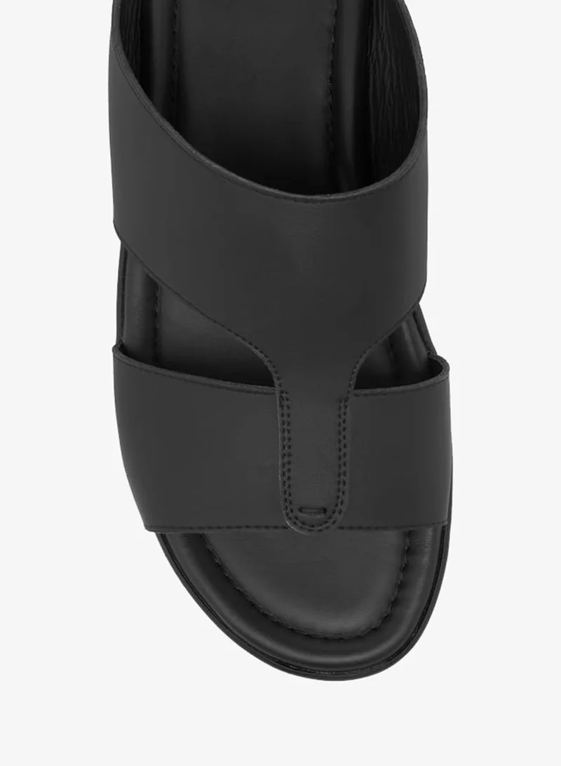 LBL by Shoexpress BLACK Solid Slip-On Arabic Sandals for Men | Best Price UAE