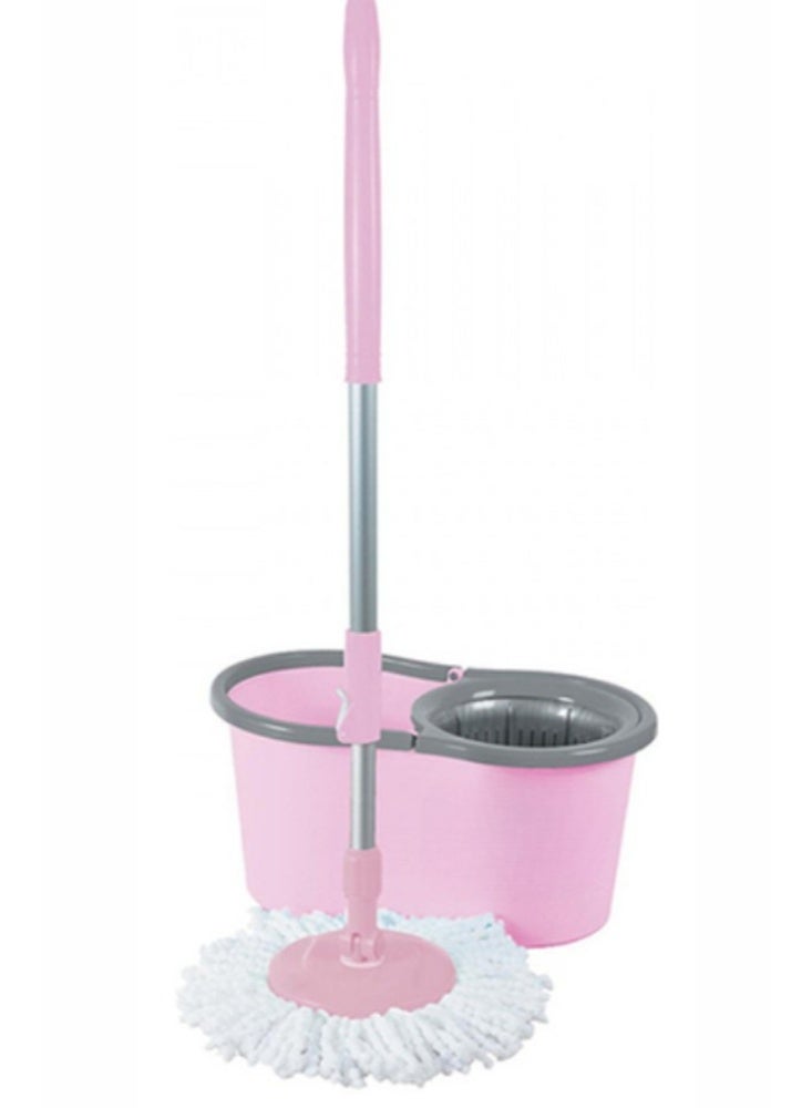 Ayda مجموعة دلو وممسحة دوارة بزاوية 360 درجة وردي 45 سم - Image 1