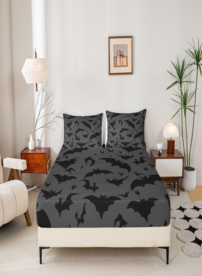 Homewish Bats Pattern Sheet Set,Kids Night Bed Sheets Set,Bats Bedding Set for Boys Teens Sheets Soft Room Decor Twin Size(1 Flat Sheet+1 Fitted Sheet+1 Pillowcase) - Image 5