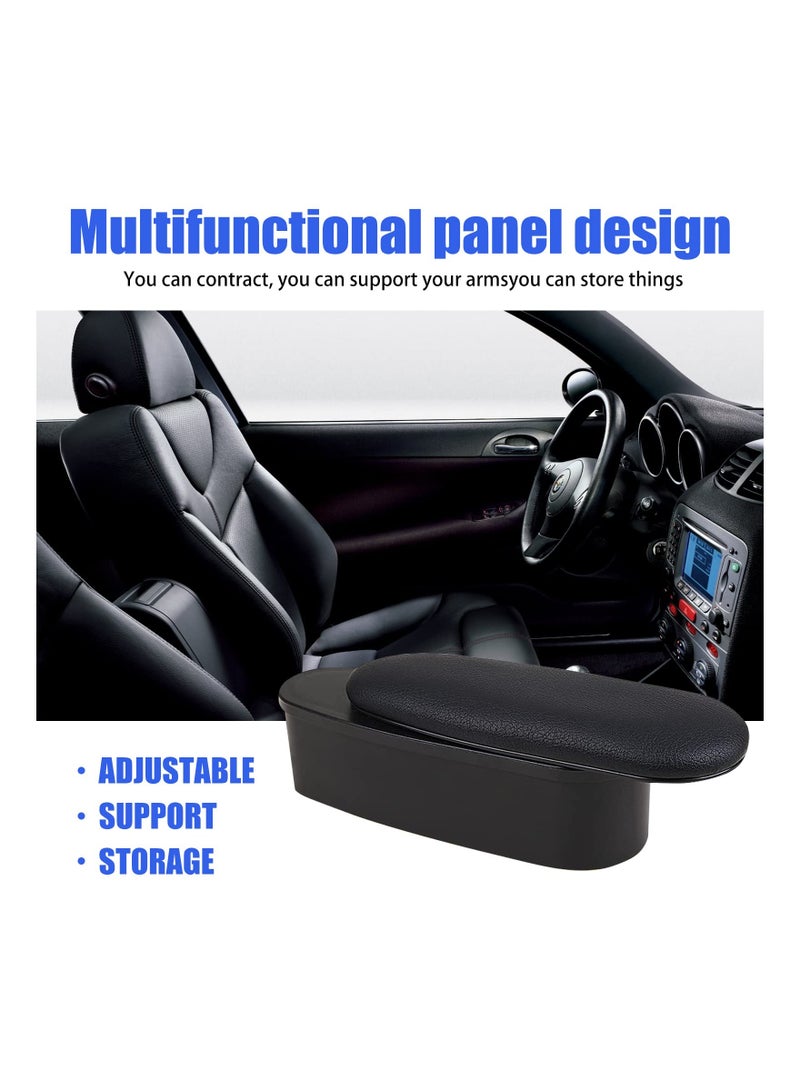 SYOSI Car Elbow Pads Armrest Car Armrest, Support Elbow Wrist Rest Pad Car Armrest Extender Auto Left Elbow Support, PU-Leather Adjustable Armrest Storage Organizer Fit for Most Car Models (Black) - Image 5